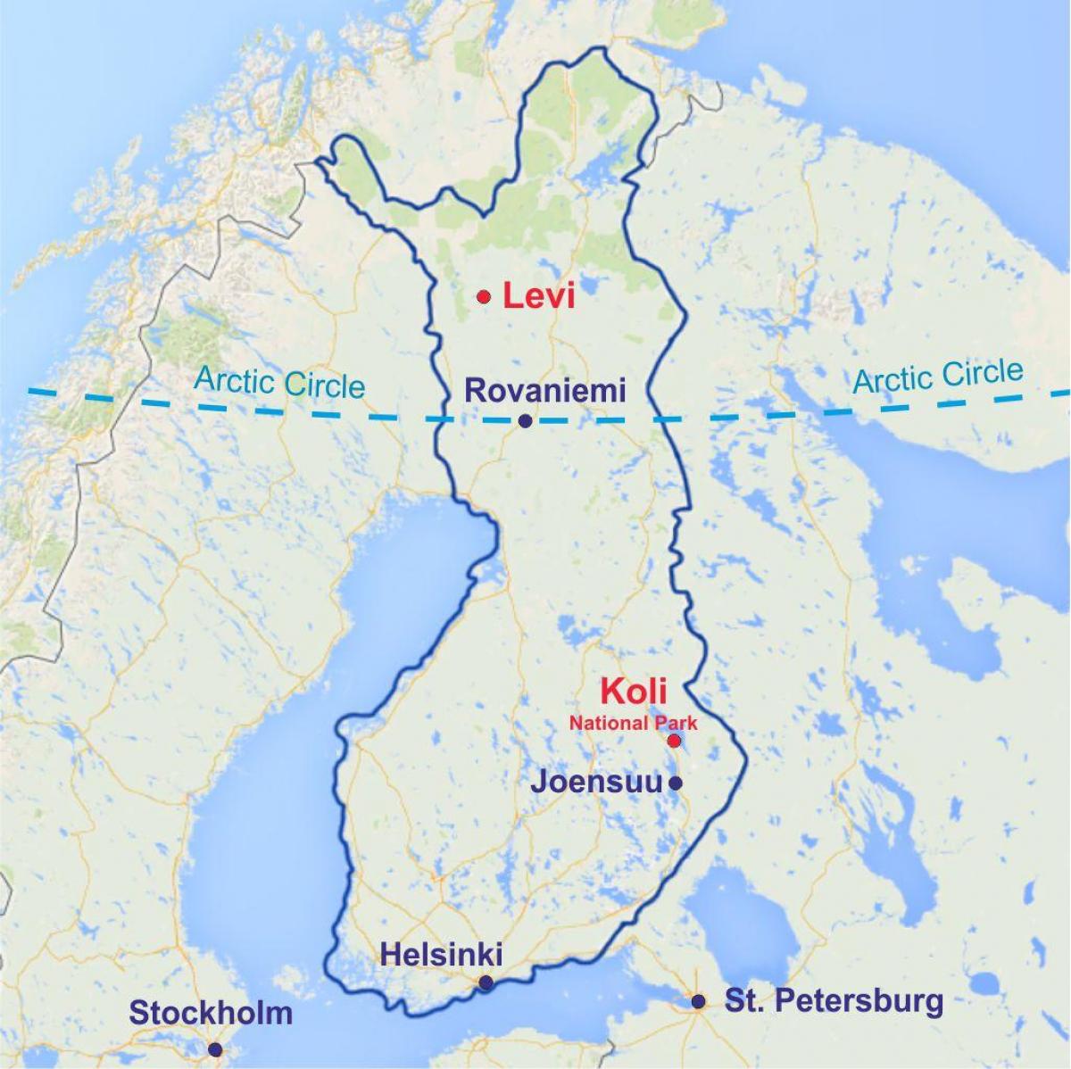 핀란드 levi 지도
