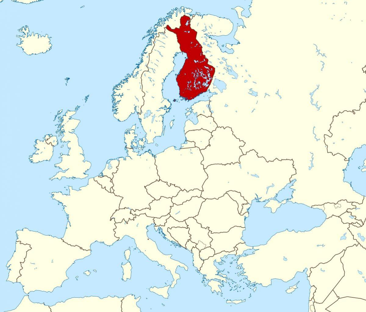 을 보여주는 세계 지도 핀란드